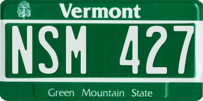 VT license plate NSM427