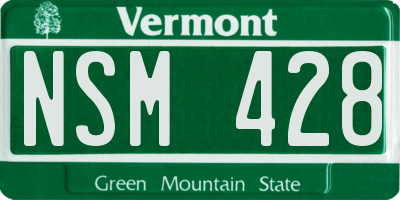 VT license plate NSM428