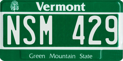 VT license plate NSM429