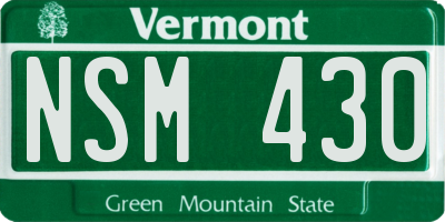 VT license plate NSM430