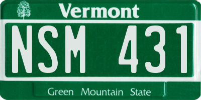 VT license plate NSM431