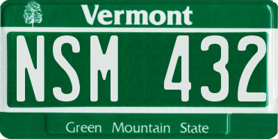 VT license plate NSM432