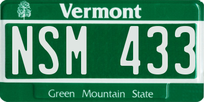 VT license plate NSM433
