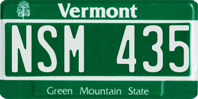 VT license plate NSM435