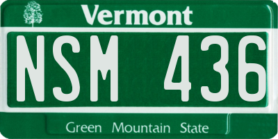 VT license plate NSM436