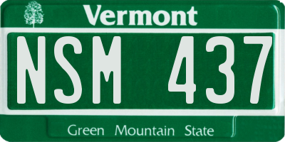 VT license plate NSM437