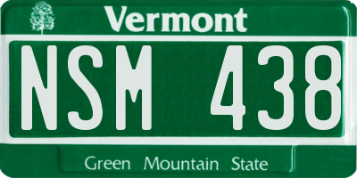 VT license plate NSM438