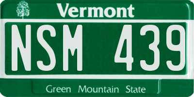 VT license plate NSM439
