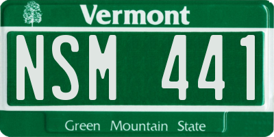 VT license plate NSM441