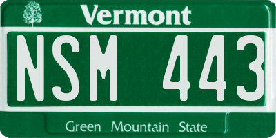 VT license plate NSM443