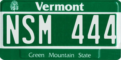 VT license plate NSM444