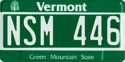 VT license plate NSM446