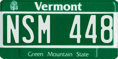 VT license plate NSM448