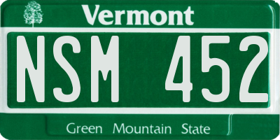 VT license plate NSM452
