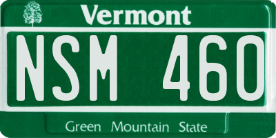 VT license plate NSM460