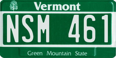 VT license plate NSM461