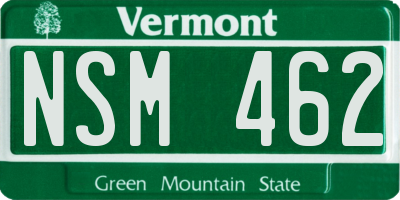 VT license plate NSM462