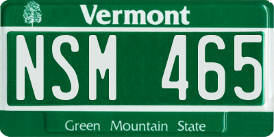 VT license plate NSM465