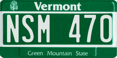 VT license plate NSM470