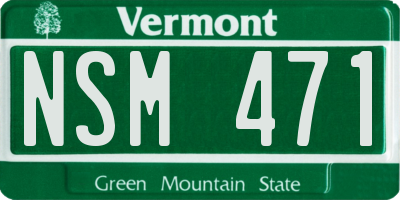 VT license plate NSM471
