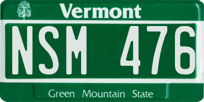 VT license plate NSM476