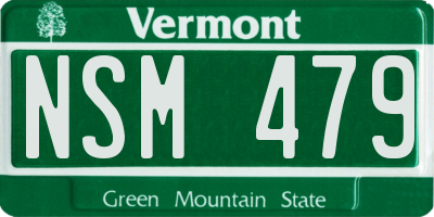 VT license plate NSM479