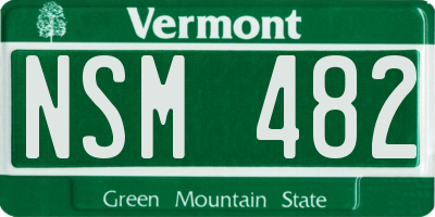 VT license plate NSM482