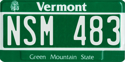 VT license plate NSM483