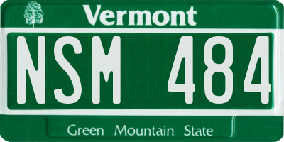 VT license plate NSM484