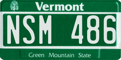 VT license plate NSM486