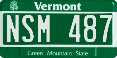 VT license plate NSM487