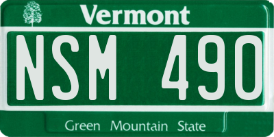 VT license plate NSM490