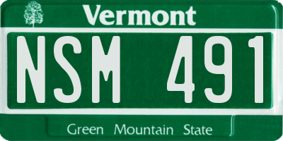 VT license plate NSM491