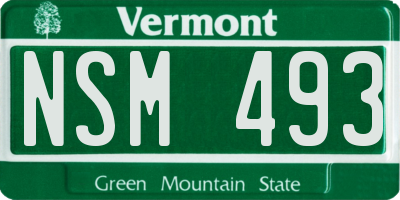 VT license plate NSM493