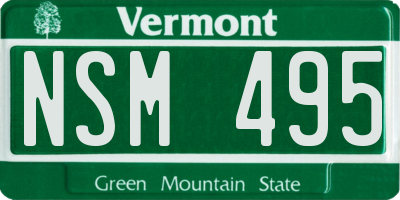 VT license plate NSM495
