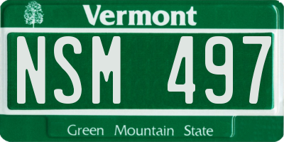 VT license plate NSM497