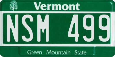 VT license plate NSM499