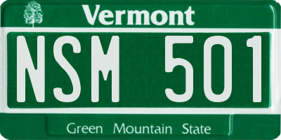 VT license plate NSM501