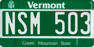 VT license plate NSM503