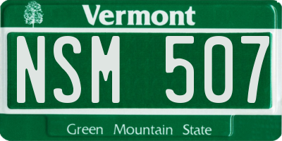 VT license plate NSM507