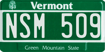 VT license plate NSM509