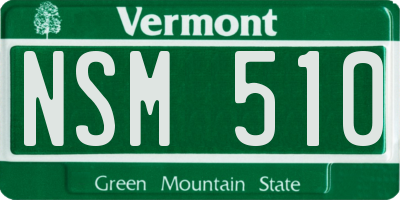 VT license plate NSM510
