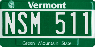 VT license plate NSM511