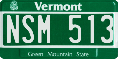 VT license plate NSM513