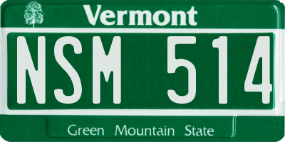 VT license plate NSM514