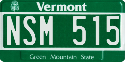 VT license plate NSM515