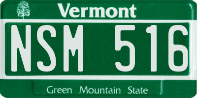 VT license plate NSM516