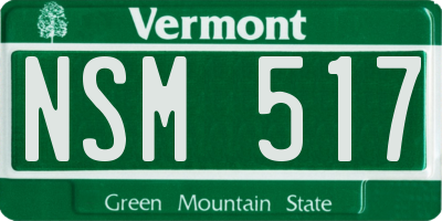 VT license plate NSM517