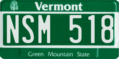 VT license plate NSM518
