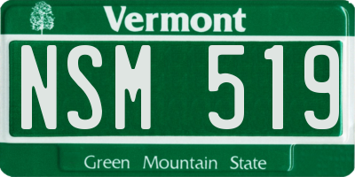 VT license plate NSM519